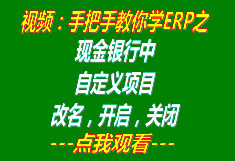 記公司內(nèi)賬帳用的現(xiàn)金銀行財務支出收入等自定義項目的關閉開啟與名稱修改